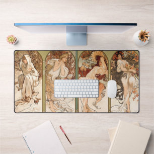 Alphonse Mucha Die vier Jahreszeiten 1897 Art Nouv Schreibtischunterlage