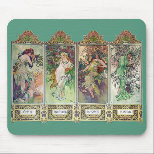 Alphonse Mucha , "Die vier Jahreszeiten" Mousepad