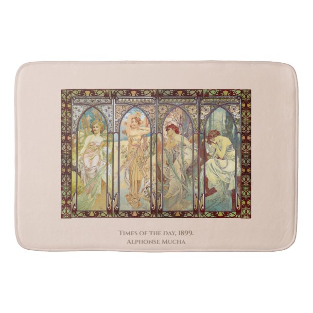 Alphonse Mucha - Die Zeiten des Tages Badematte (Vorderseite)
