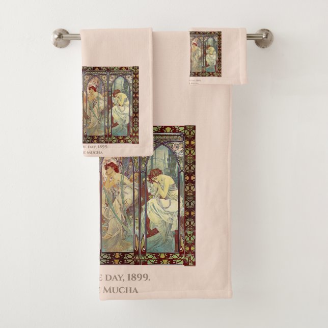 Alphonse Mucha - Die Zeiten des Tages Badhandtuch Set (Insitu)