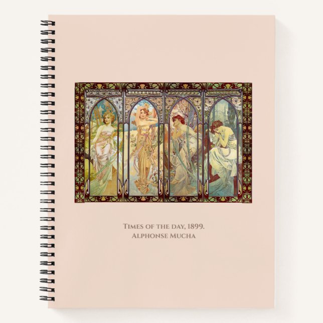 Alphonse Mucha - Die Zeiten des Tages Notizbuch (Vorderseite)