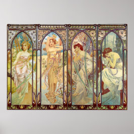 Alphonse Mucha - Die Zeiten des Tages Poster