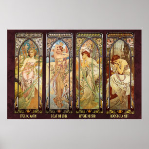Alphonse Mucha, Die Zeiten des Tages Poster