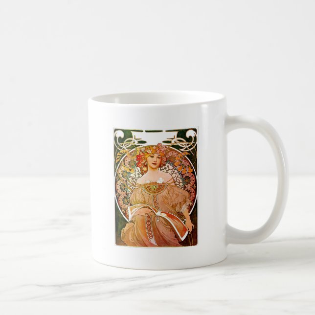 Alphonse Mucha Dreaming (Reverie) Kaffeetasse (Rechts)