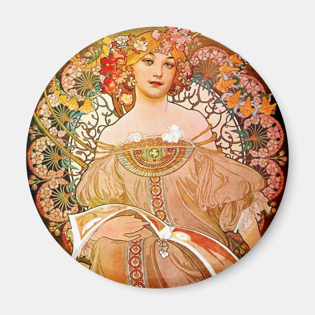 Alphonse Mucha Dreaming (Reverie) Magnet (Vorne)