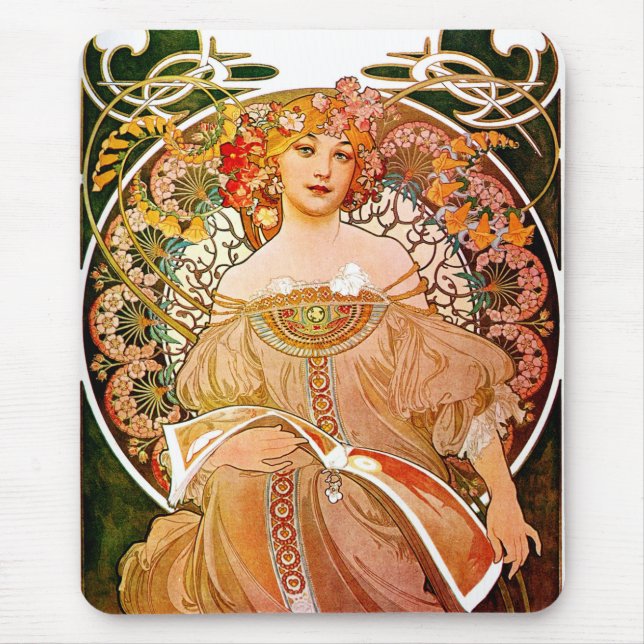 Alphonse Mucha Dreaming (Reverie) Mousepad (Vorne)