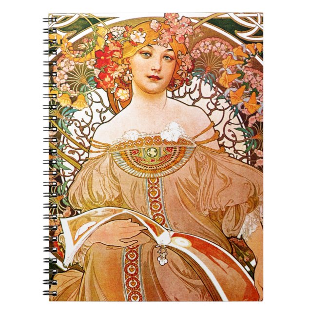 Alphonse Mucha Dreaming (Reverie) Notizblock (Vorderseite)