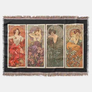 Alphonse Mucha Edelsteine Teppiche Decke