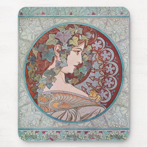 Alphonse Mucha Efeu Art Nouveau Mauspad Mouse Pad