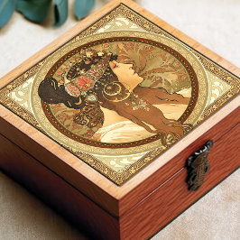 Alphonse Mucha Ein perfektes Wochenende in Vintag Fliese