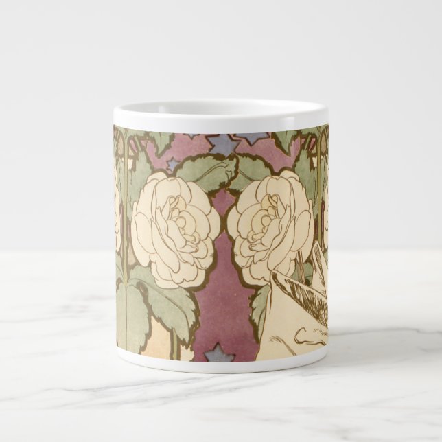 Alphonse Mucha Elegant Art Nouveau Stars Camellia  Jumbo-Tasse (Vorderseite)