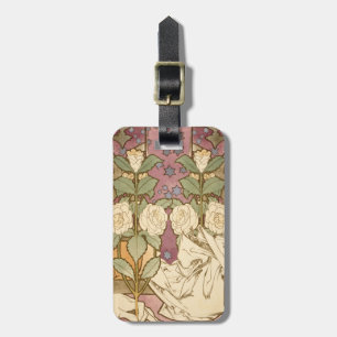 Alphonse Mucha Elegante Art Nouveau Sterne Kamelie Gepäckanhänger