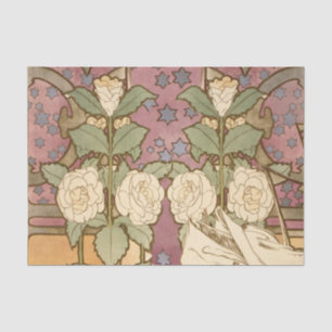 Alphonse Mucha Elegante Art Nouveau Sterne Kamelie Seidenpapier