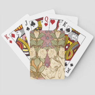 Alphonse Mucha Elegante Art Nouveau Sterne Kamelie Spielkarten