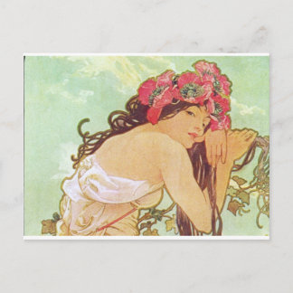 Alphonse Mucha. Ete/Sommer 1896 Postkarte