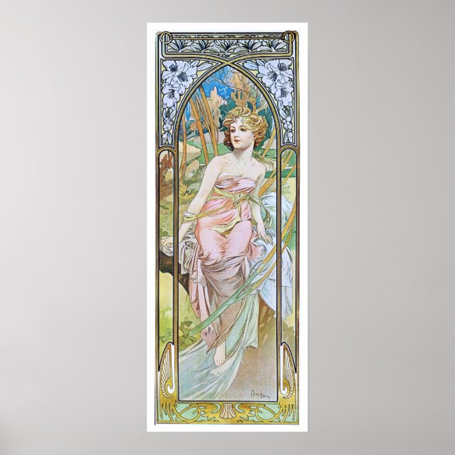 Alphonse Mucha. Eveil Du Matin Poster (Vorne)