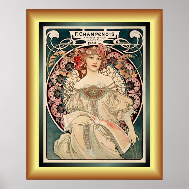 Alphonse Mucha ~ F. Champenois Imprimeur Editeur ~ Poster (Vorne)