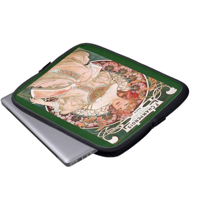 Alphonse Mucha F. Champenois Laptopschutzhülle (Vorne Knopf)