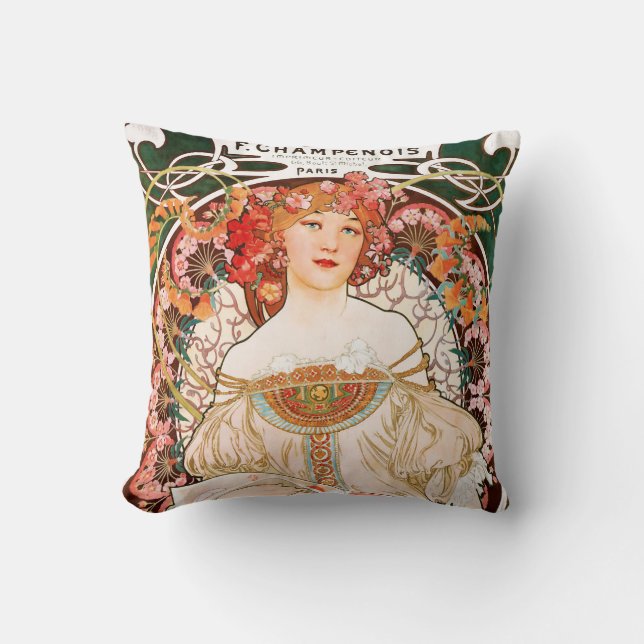 Alphonse Mucha F. Champenois Pillow Kissen (Vorderseite)