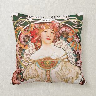 Alphonse Mucha F. Champenois Pillow Kissen