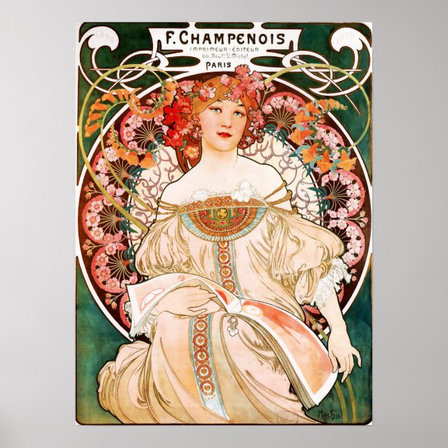 Alphonse Mucha F. Champenois Poster (Vorne)