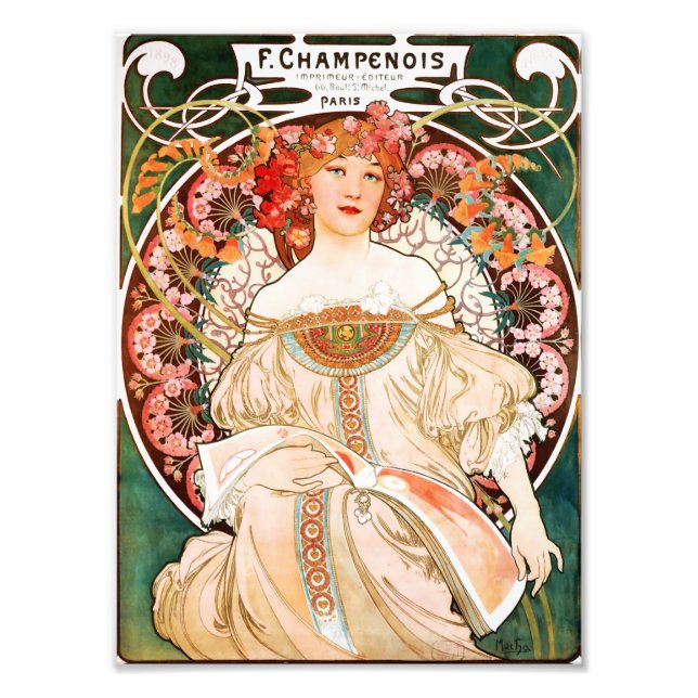 Alphonse Mucha F. Champenois Print Fotodruck (Vorne)