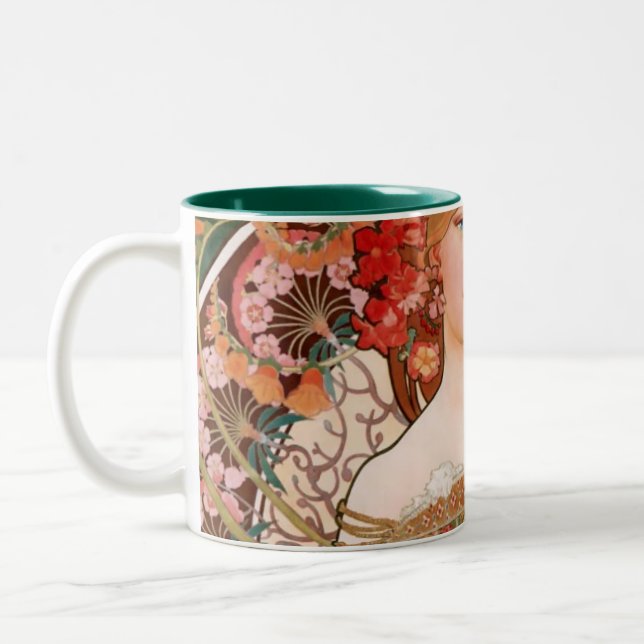 Alphonse Mucha F. Champenois Zweifarbige Tasse (Links)