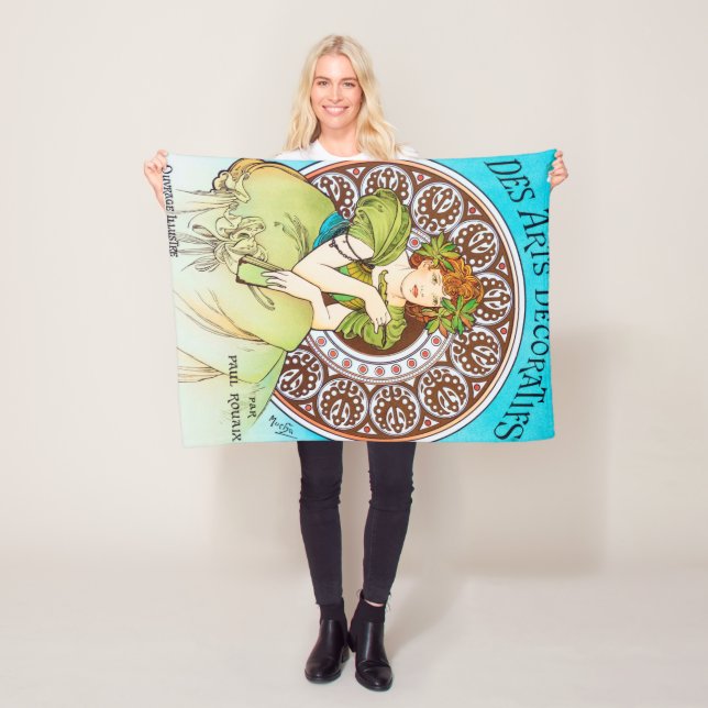 Alphonse Mucha Fleecedecke (Beispiel)