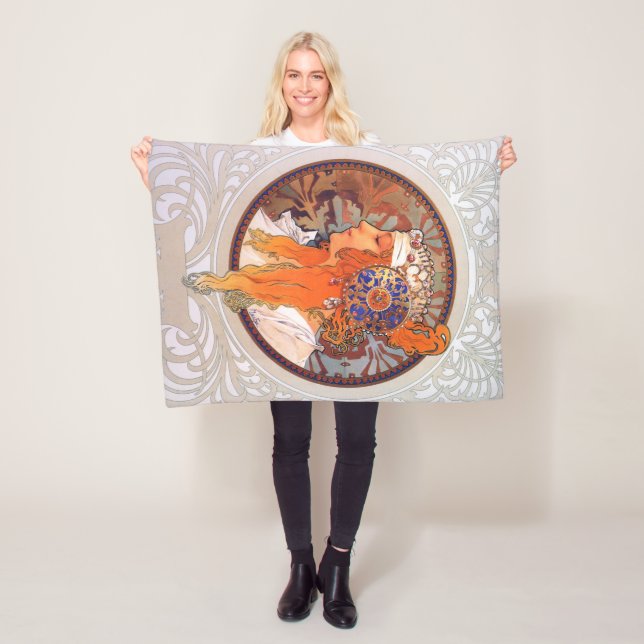 Alphonse Mucha Fleecedecke (Beispiel)