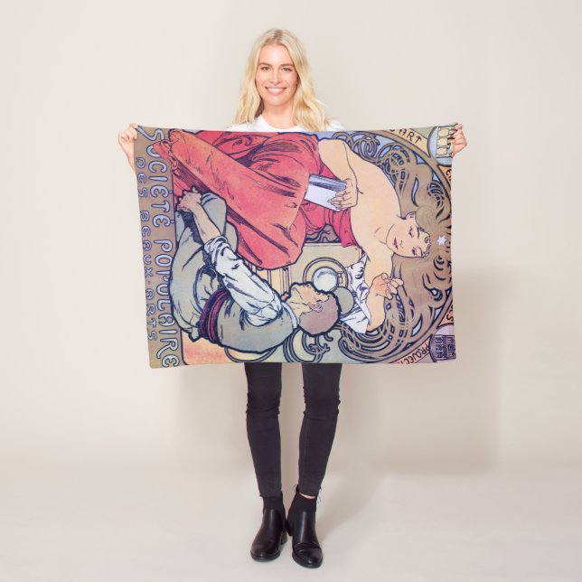 Alphonse Mucha Fleecedecke (Beispiel)