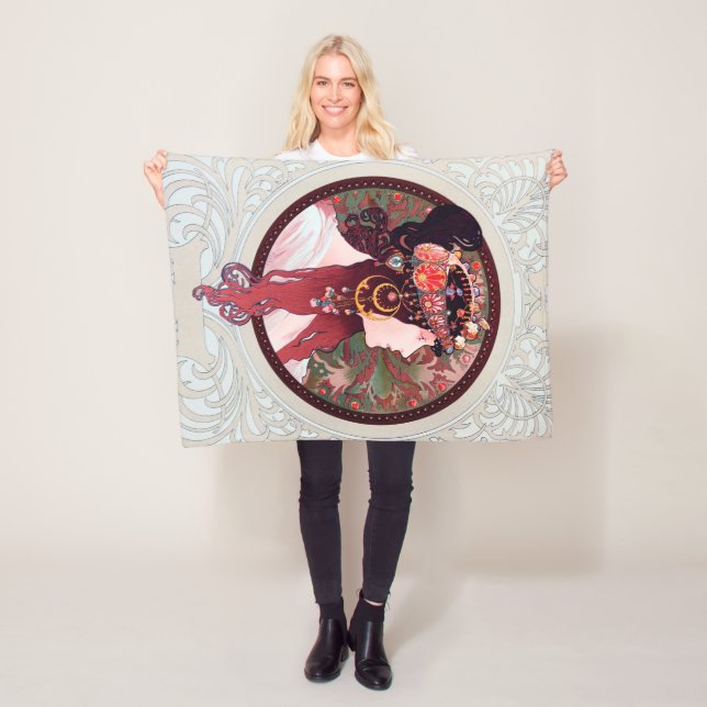 Alphonse Mucha Fleecedecke (Beispiel)