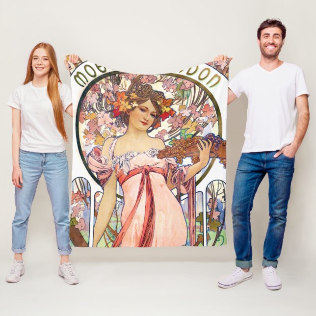 Alphonse Mucha Fleecedecke (Beispiel)