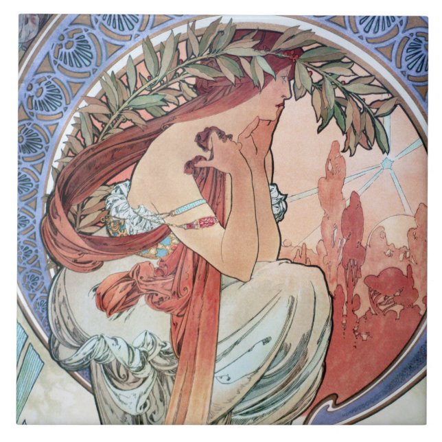 Alphonse Mucha Fliese (Vorderseite)