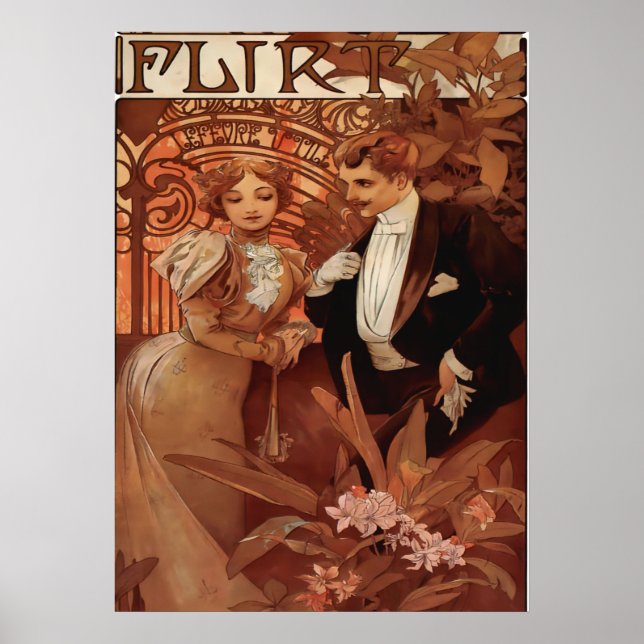 Alphonse Mucha - Flirt Lefevre Utile Poster (Vorne)