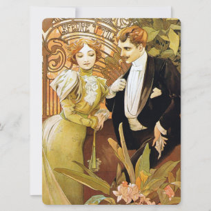 Alphonse Mucha Flirt Vintag Romantik Art Nouveau