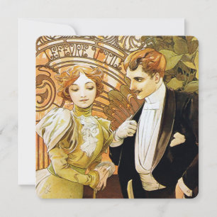 Alphonse Mucha Flirt Vintag Romantik Art Nouveau