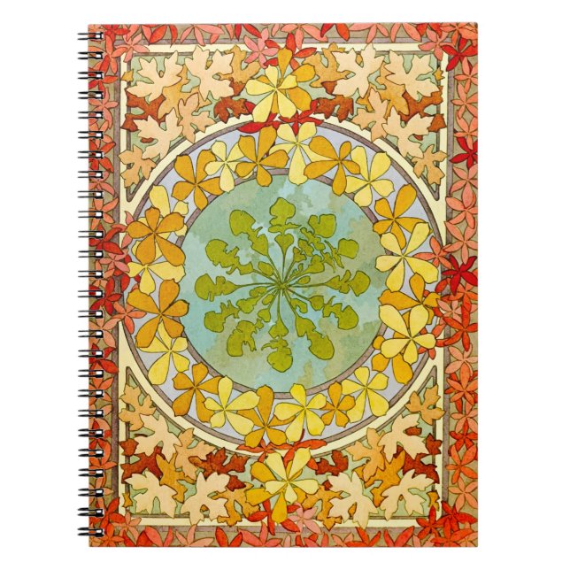 Alphonse Mucha Floral Notizblock (Vorderseite)