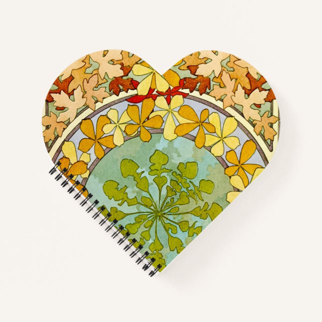 Alphonse Mucha Floral Notizbuch (Vorderseite)