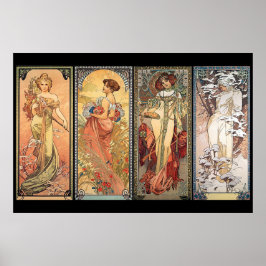 Alphonse Mucha Four Seasons Poster