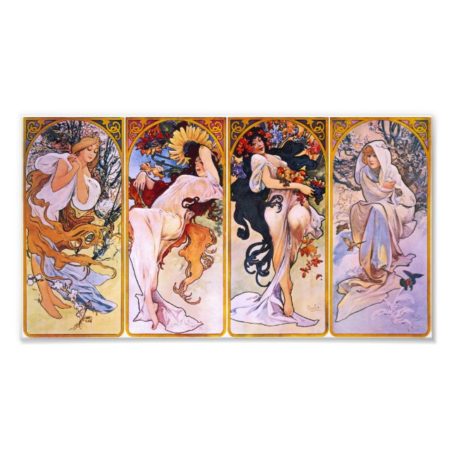 Alphonse Mucha Four Seasons Prin Fotodruck (Vorne)