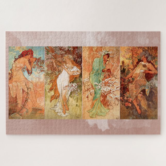 Alphonse Mucha, Four Seasons Puzzle (Horizontal)