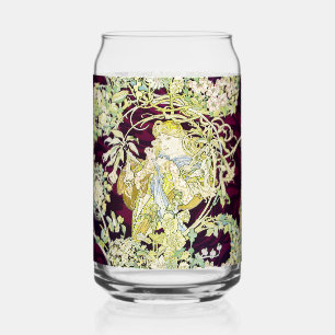 Alphonse Mucha Frau mit Gänseblümchen Art Nouveau Dosenglas