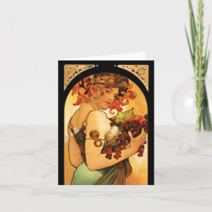 Alphonse Mucha Frucht Notizkarte Karte