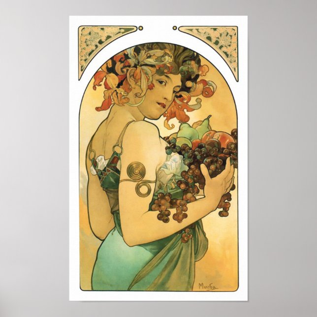 Alphonse Mucha ~ Fruit ( 1897 ) Poster (Vorne)