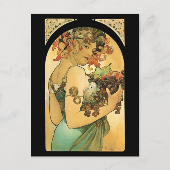 Alphonse Mucha ~ Fruit ( 1897 ) Postkarte (Vorderseite)