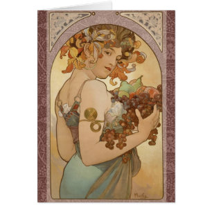 Alphonse Mucha Fruit Art Nouveau Vintage Jungfrau