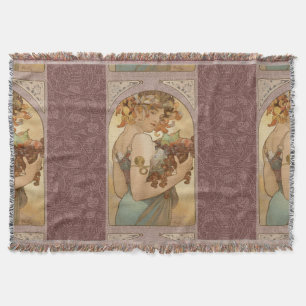 Alphonse Mucha Fruit Art Nouveau Vintage Jungfrau Decke