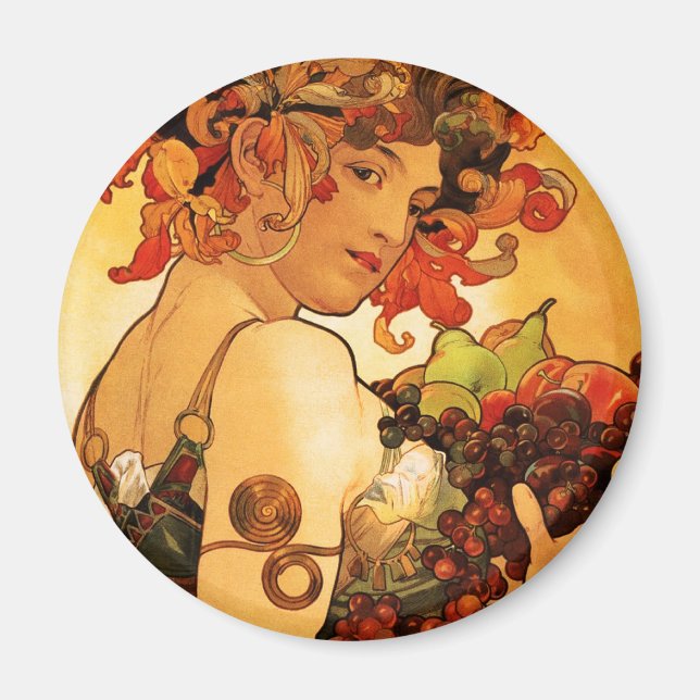 Alphonse Mucha Fruit Magnet (Vorne)