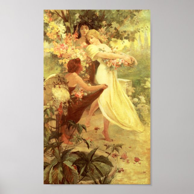 Alphonse Mucha Geist des Frühlings-Posters Poster (Vorne)