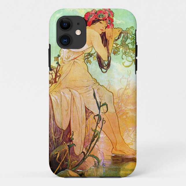 Alphonse Mucha Girl am Teich Case-Mate iPhone Hülle (Rückseite)